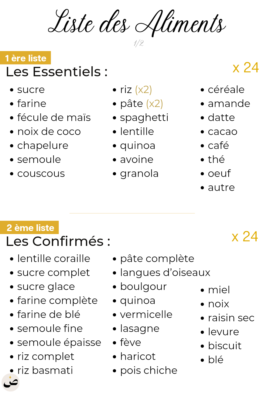Aliments / Bocaux (24 à 72 étiquettes)