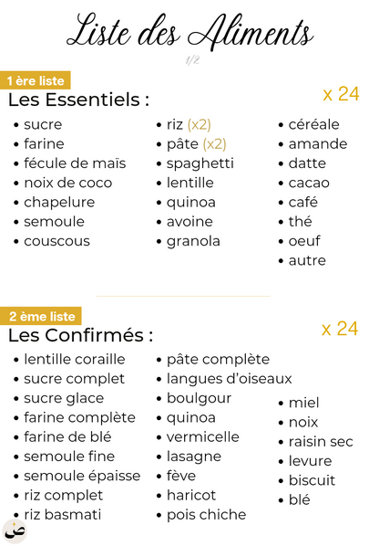 Aliments / Bocaux (24 à 72 étiquettes)