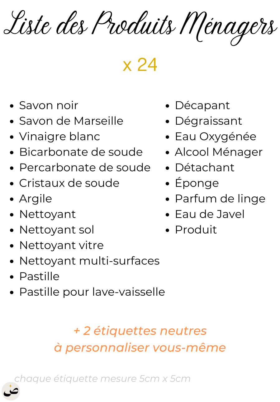 Rangements et Produits Ménagers (24 à 48 étiquettes)